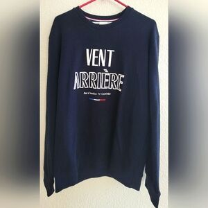 Brand New Zara Man Navy Nautical Coastal French Crew-Neck Sweater
